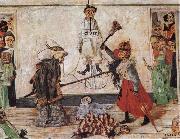 James Ensor Skeletons Flighting for the Body of a Hanged Man oil painting on canvas
